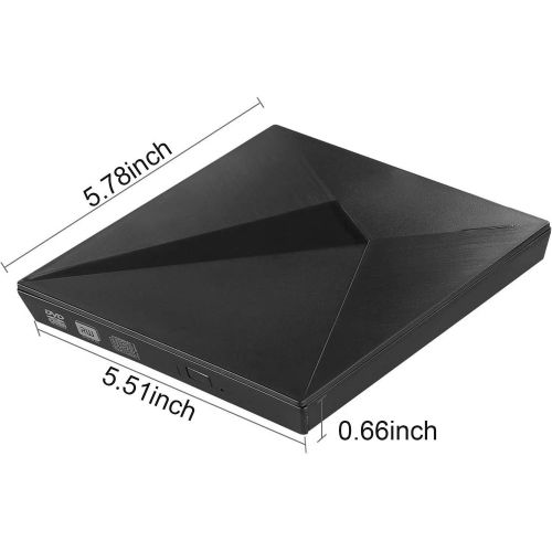  [아마존 핫딜]  [아마존핫딜]LeeKooLuu External DVD Drive for Laptop, Portable High-Speed USB-C&USB 3.0 CD Burner/DVD Reader Writer for PC Desktops, Compatible with Windows/Mac OSX/Linux