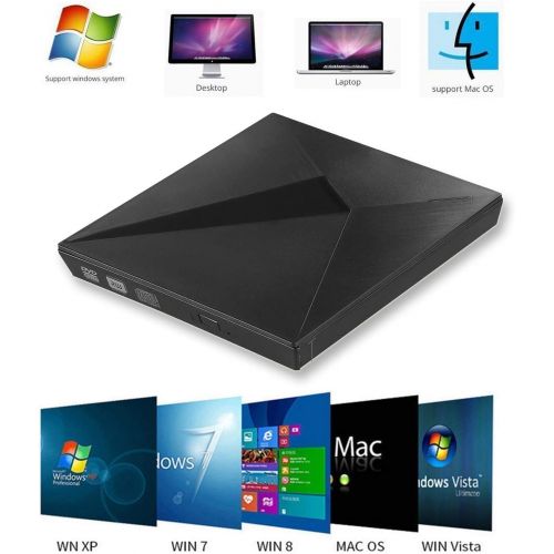  [아마존 핫딜]  [아마존핫딜]LeeKooLuu External DVD Drive for Laptop, Portable High-Speed USB-C&USB 3.0 CD Burner/DVD Reader Writer for PC Desktops, Compatible with Windows/Mac OSX/Linux