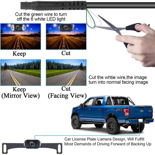  [아마존베스트]LeeKooLuu LK3 HD 1080P Backup Camera with Monitor Kit OEM Driving Hitch Rear/Front View Observation System for Cars,Trucks,Vans,Campers Waterproof Super Night Vision DIY Grid Lines