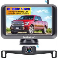 [아마존베스트]LeeKooLuu F09 HD 1080P Wireless Backup Camera 5’’ Display Digital Signals 2021 Newest Chips for Trucks,Small RVs,Campers,Cars Two Video Channels Hitch Rear/Front View Observation S