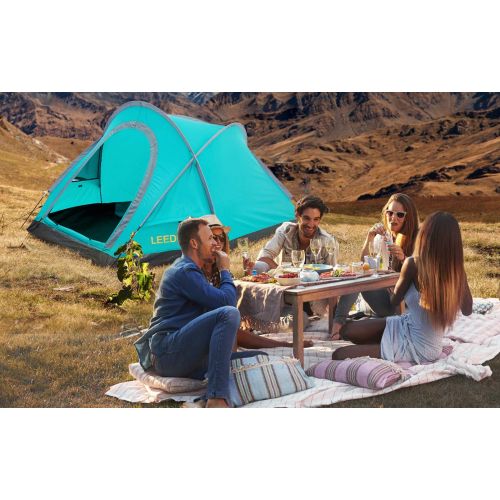  Leedor 2-3 Person Outdoor Family Camping Tent, Waterproof Backpacking Foldable Dome Tent with Carrying Bag, Lightweight & Quick Setup