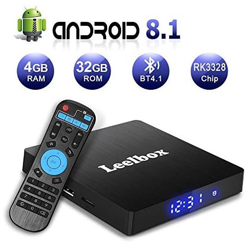  Android 8.1 Box, Leelbox Q4 S 4GB+32GB Quad Core Smart TV Box Support BT 4.12.4GHz WiFi3D4KH.265