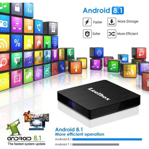  Android 8.1 Box, Leelbox Q4 S 4GB+32GB Quad Core Smart TV Box Support BT 4.12.4GHz WiFi3D4KH.265