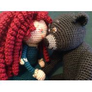 LeenGreenBean Merida Doll and Bear Mom -MADE TO ORDER -Free Domestic Shipping, inspired by movie Brave - Stuffed Toy Christmas Girls Children Princess