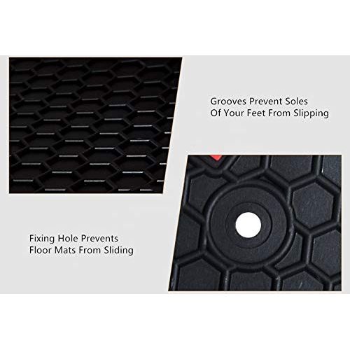  Leesville for 2015-2019 10th Generation Honda Civic Sedan Car Rubber Floor Mats All Weather Black Auto Floor Mats Front and Rear Floor Mat Car Accessories(2015-2019 10th Generation