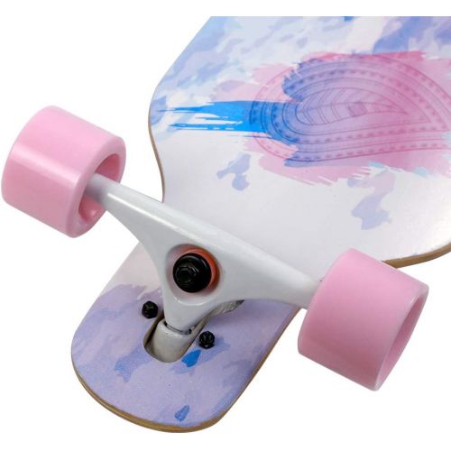  [아마존베스트]Leeyoo Longboard Skateboard, 41 Inch 8 Layer Natural Maple Drop Through Longboards for Kids Boys Girls Youths Beginners.