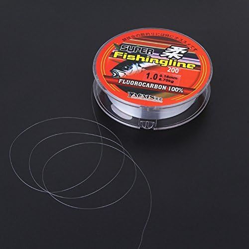  [아마존베스트]Leezo 200m/219yds Fluorocarbon Extra Strong Nylon Wire Freshwater Sea Fishing Line Clear  0.1 mm to 0.5 mm