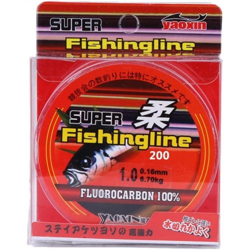  [아마존베스트]Leezo 200m/219yds Fluorocarbon Extra Strong Nylon Wire Freshwater Sea Fishing Line Clear  0.1 mm to 0.5 mm
