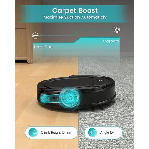  Lefant Robot Vacuum Cleaner with 2200Pa Powerful Suction,120 Mins,WiFi/Alexa/APP/Bluetooth,Schedule Cleaning,Slim Self-Charging Robotic Vacuum Cleaner for Home,Pet Hair,Hard Floors