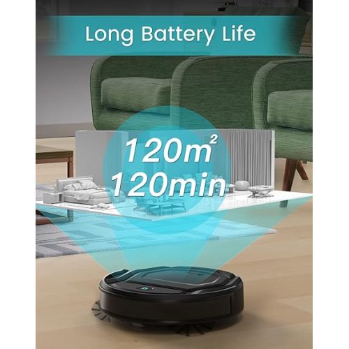  Lefant Robot Vacuum Cleaner with 2200Pa Powerful Suction,120 Mins,WiFi/Alexa/APP/Bluetooth,Schedule Cleaning,Slim Self-Charging Robotic Vacuum Cleaner for Home,Pet Hair,Hard Floors