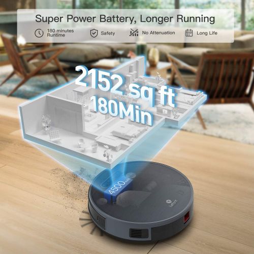  Lefant Robot Vacuum and Mop, Self-Charging Slim Quiet Robotic Vacuum Cleaner, Wi-Fi Connected, Alexa Voice Control,2200Pa Suction,180 Mins Runtime, for Pet Hair, Hard Floor, Medium