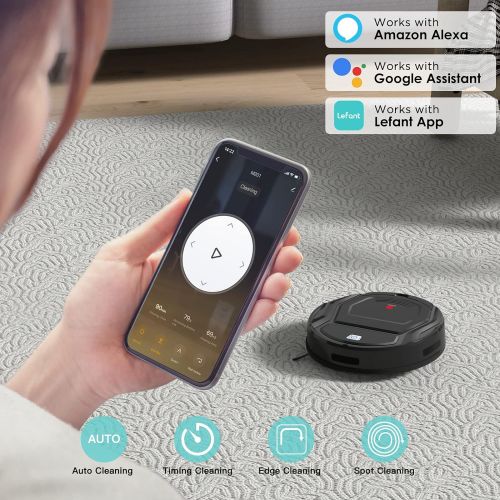  [아마존베스트]Lefant Robot Vacuum Cleaner, Auto Robotic Vacuumms, Upgraded 6D Collision Sensor, 1800pa WiFi/App/Alexa, Self-Charging, Super Quiet Mini Cleaning Robot for Pet Hair, Hard Floor, Lo