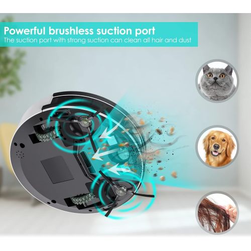  Lefant M210 Robot Vacuum Cleaner, 1800Pa Strong Suction,Slim, Quiet, Automatic Self-Charging Robotic Vacuum, Wi-Fi/App/Alexa/Remote Control,Ideal for Pet Hair Hard Floor and Low Pi