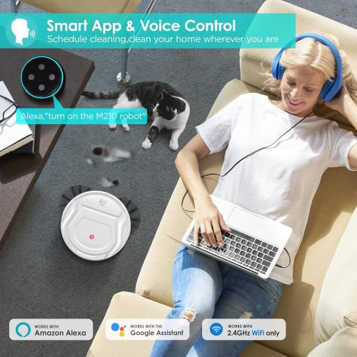  Lefant M210 Robot Vacuum Cleaner, 1800Pa Strong Suction,Slim, Quiet, Automatic Self-Charging Robotic Vacuum, Wi-Fi/App/Alexa/Remote Control,Ideal for Pet Hair Hard Floor and Low Pi