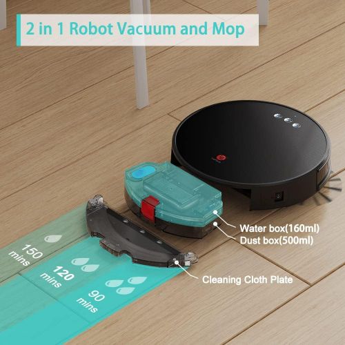  Lefant Robot Vacuum and Mop, Robotic Vacuum Cleaner with 3200Pa Suction, Smart Navigation, 150 Mins Runtime, Works with Alexa and Google Assistant, Self-Charging, Ideal for Pet Hai