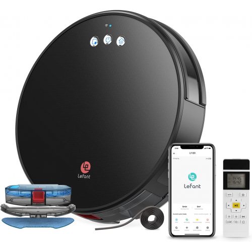  Lefant Robot Vacuum and Mop, Robotic Vacuum Cleaner with 3200Pa Suction, Smart Navigation, 150 Mins Runtime, Works with Alexa and Google Assistant, Self-Charging, Ideal for Pet Hai