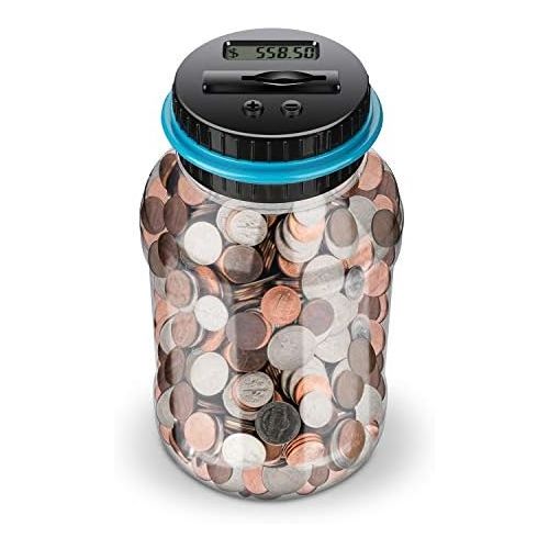  [아마존베스트]Lefree Digital Counting Money Jar,Big Piggy Bank,Piggy Bank for Kids,Piggy Bank Digital Counting Coin Bank,Money Saving Jar,Holds Over in 800,Powered by 2AAA Battery (Not Included)