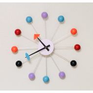 Lefties2 Mid Century Modern Ball Clock - Atomic Clock
