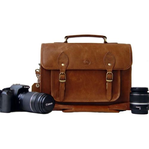  Leftover Studio DSLR Mirrorless SLR Camera Bag Case 13 inch in Rustic Crunch Cow Leather