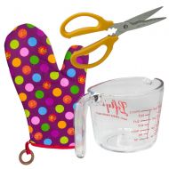 Leftys The Left Hand Store LEFT HANDED MEASURING CUP, KITCHEN SHEARS, AND OVEN MITT SET