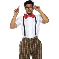 Leg Avenue Adult 4pc.Nerdy Ned,Plaid Pants, Suspenders, Bow Tie, Glasses Adult Sized Costumes