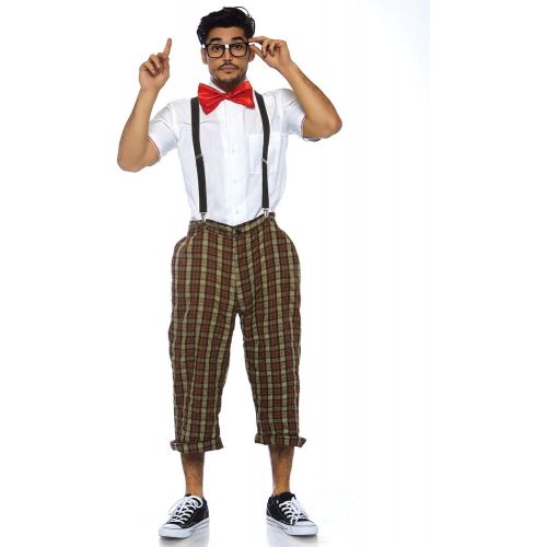  할로윈 용품Leg Avenue Adult 4pc.Nerdy Ned,Plaid Pants, Suspenders, Bow Tie, Glasses Adult Sized Costumes