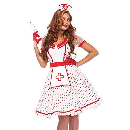  할로윈 용품Leg Avenue Womens Sexy Retro Nurse Pinup Costume