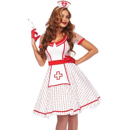  할로윈 용품Leg Avenue Womens Sexy Retro Nurse Pinup Costume