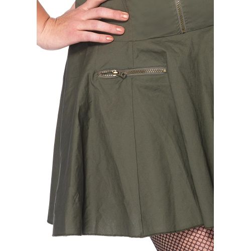  할로윈 용품Leg Avenue Womens Size Plus Licensed Top Gun Flight Dress Costume, Green, 1X / 2X