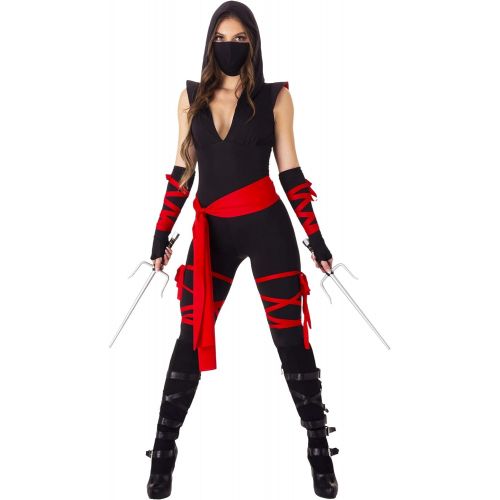  할로윈 용품Leg Avenue Sexy Deadly Ninja Costume - XS Red,Black