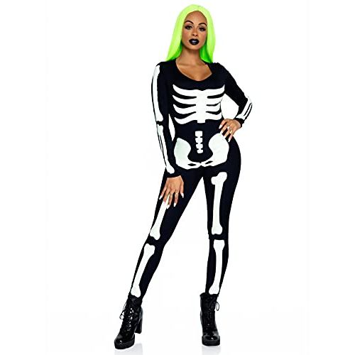  할로윈 용품Leg Avenue Womens Glow in The Dark Skeleton Bodysuit Halloween Costume