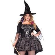 Leg Avenue Womens Plus-Size 2 Piece Black Magic Mistress Witch Costume