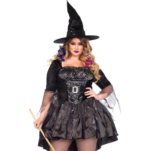  할로윈 용품Leg Avenue Womens Plus-Size 2 Piece Black Magic Mistress Witch Costume