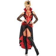 Leg Avenue Womens Sexy Wonderland Rebel Queen Costume, Black/red, Large