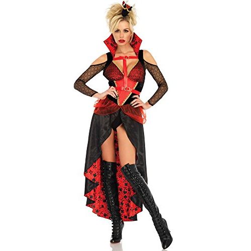  할로윈 용품Leg Avenue Womens Sexy Wonderland Rebel Queen Costume, Black/red, Large