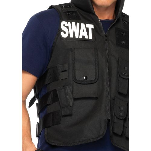  Leg+Avenue Leg Avenue Mens 4 Piece SWAT Costume, Black, One Size