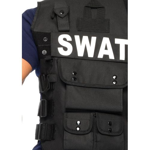  Leg+Avenue Leg Avenue Mens 4 Piece SWAT Costume, Black, One Size