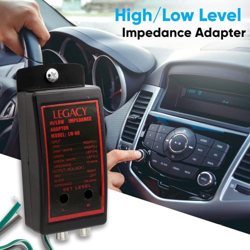  [아마존베스트]Legacy High Low Level Impedance Adaptor - Car Audio System RCA Line Output Converter Adapter w/ Adjustable Level Control - Works on Vehicle Amplifier, Equalizer, Home Theater Setup - Lega