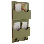 Legacy Studio Decor Tall Mail Organizer with two mail slots - One Divided Slot and One Large Slot with Key Hooks