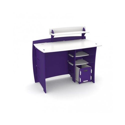  Legare Kids 43 in. Desk with Shelf and File Cart - Purple and White