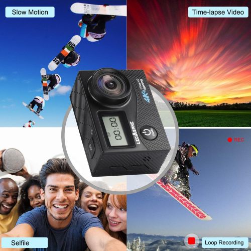  LegazoneSports Action Camera 12MP 1080P 2.0 LCD 170° Wide Angle Lens Waterproof Diving HD Camcorder Car DVR Dual Screen