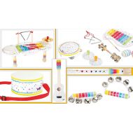 Legler Musical Instrument Kids Noisemaker Music Set Table Bells Drum Guitar Recorder