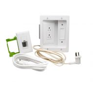 Legrand-On-Q Legrand - On-Q 16314 HT2202WHV1 In-Wall TV Power & Cable Management Kit, Hides Power & AV Cables for Clean, Clutter-Free Installation