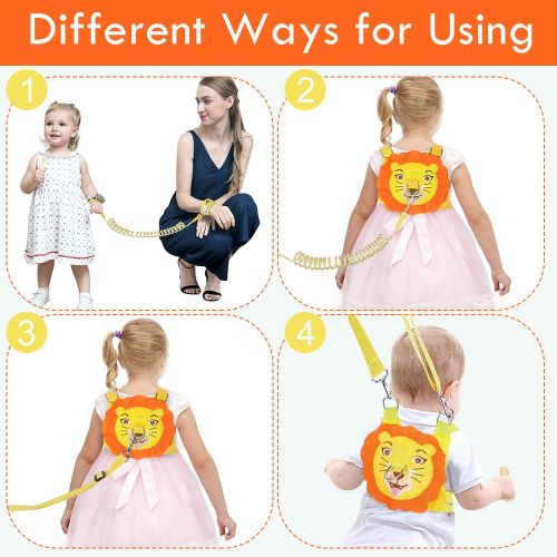  [아마존베스트]Lehoo Castle Toddler Leash for Walking, Toddler Safety Harnesses Leashes, Safety Harness with Lock for Kids, Anti Lost Wrist Link Safety Wrist Link for Toddlers (Lion)