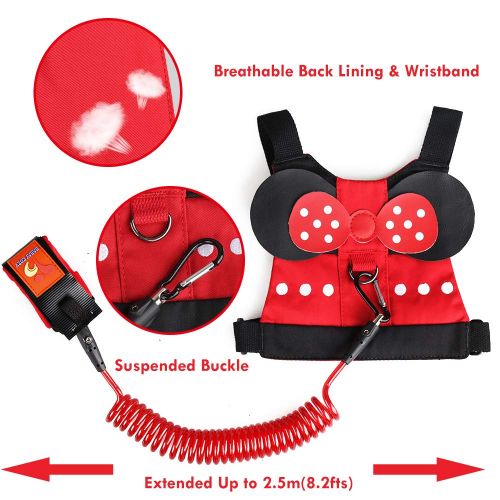  [아마존베스트]Lehoo Castle Toddler Leash for Walking, Toddler Safety Harnesses Leashes, Safety Harness for Kids, Anti Lost Wrist Link Safety Wrist Link for Toddlers Minnie