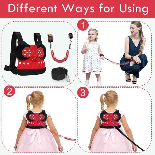  [아마존베스트]Lehoo Castle Toddler Leash for Walking, Toddler Safety Harnesses Leashes, Safety Harness for Kids, Anti Lost Wrist Link Safety Wrist Link for Toddlers Minnie