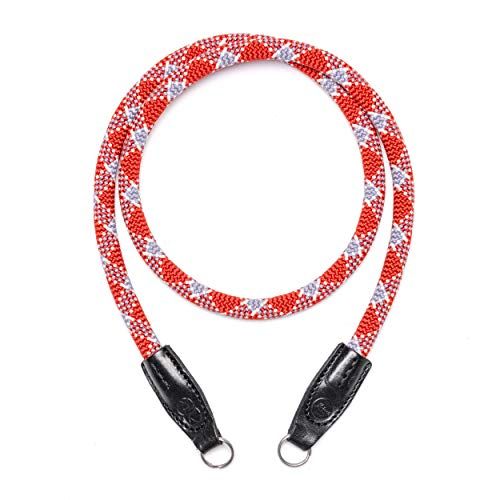  Leica Camera Rope Strap Created by COOPH for Leica Sony Canon Nikon DSLR Cameras Neck Strap Shoulder Strap Made from Climbing Rope Red Check 126 cm