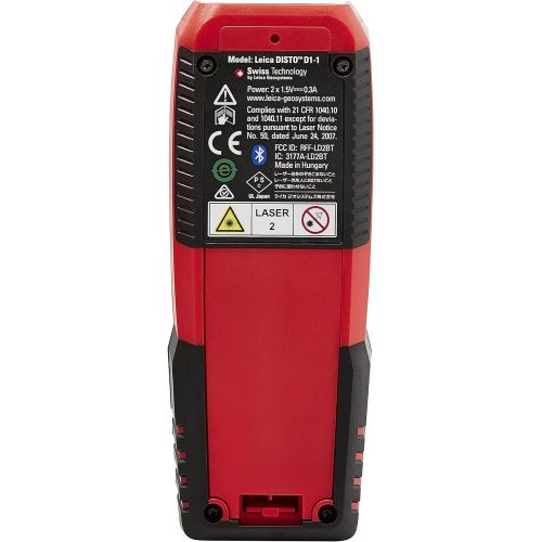  [아마존베스트]Leica Geosystems Leica DISTO D1 120ft Laser Distance Measure with Bluetooth 4.0, Black/Red