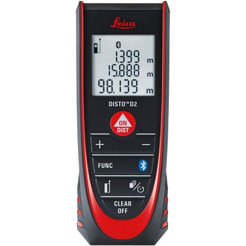  [아마존베스트]Leica Geosystems Leica DISTO D2 New 100m/330ft Metric Imperial Laser Distance Measure with Bluetooth 4.0 - Black/Red