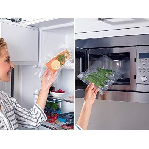  [아마존베스트]Leifheit Vacuum Bags 20 x 30 cm, 50 Vacuum Bags for Preserving Food, Suitable for Freezing, Vacuum Bags, BPA-Free, Boil-Resistant, Sous Vide and Microwave, Includes 56 Labels